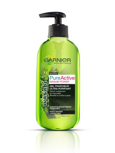 Garnier, Skin Naturals - Gel fraîcheur pure active Wasabi Power pour homme, le flacon de 200 ml
