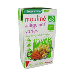 Auchan bio velouté de légumes variés 1l