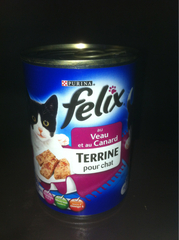 Aliment pour chat Terrine veau canard FELIX, 400g
