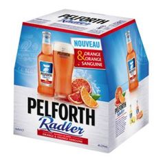 Bière blonde au jus orange-orange sanguine PELFORTH RADLER, 2°5, 6x25cl