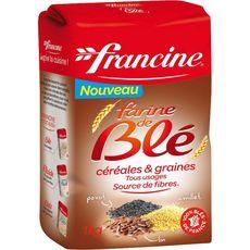 Francine farine de blé 3 céréales & 3 graines 1kg