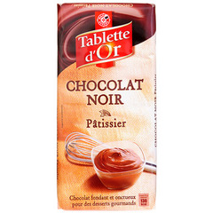 Chocolat patissier Tablette Or Noir 200g