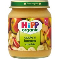 HiPP Organic Stage 1 From 6 Months + Apple and Banana Crumble 6 x 125 g (Pack of 2, Total 12 Pots)