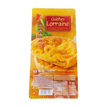 Quiches Lorraine - 2 quiches Creme fraiche, lardons et emmental