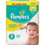 Couches new baby mini T2 jumbo PAMPERS, paquet x68