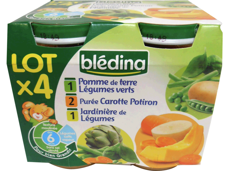 Petits pots légumes Blédina Multi variétés 6 mois 4x200g