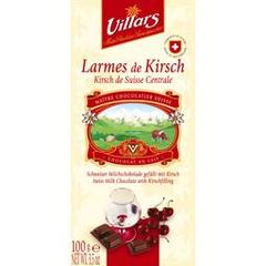 Chocolat au lait a la liqueur de cerise Larmes de Kirsh VILLARS, 100g