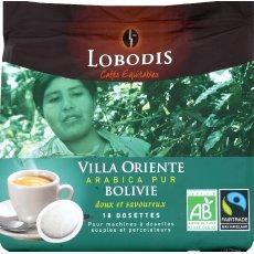 LOBODIS Dosettes Souples Pure Origine Bolivie Bio 18 x 125 g - Lot de 10