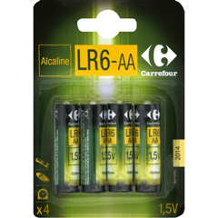 Piles Alkaline LR6/AA - 1,5 V Carrefour