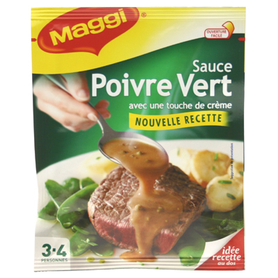 Sauce deshydratee au poivre vert Saveur Gourmande MAGGI, 30g, 20cl