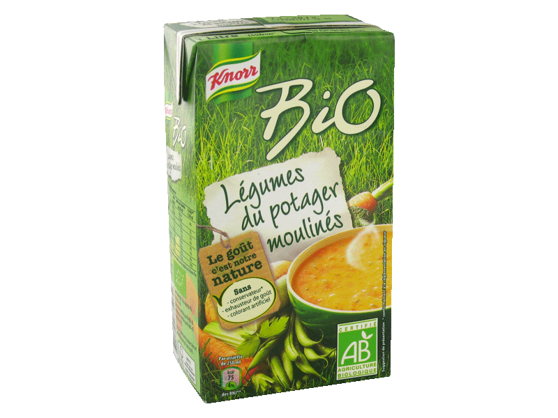 Knorr soupe Bio legumes du potager moulinee