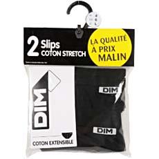 2 Slips en coton extensible DIM, taille 3, noir