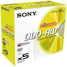 5 DVD-RW SONY 4,7GO, jewel case