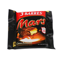 Mars, Barres chocolat et caramel, le pack de 3 - 126 gr