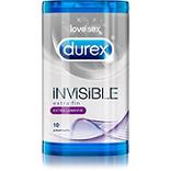 Préservatif invisible extra lubrifié DUREX, boîte de 10