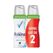 Anti-transpirant spray compresse anti-traces aqua rexona 2x100ml