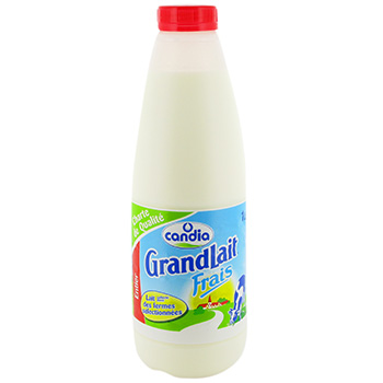 Candia Grandlait frais lait entier bouteille 1l