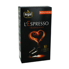 Café dosettes Legal Espresso tradizione x10 50g