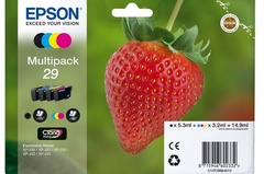 Pack 4 cartouches d'encre EPSON pour imprimante, C13T29864020, fraise,sous blister