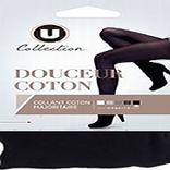 Collant coton majoritaire U noir, taille 3/4