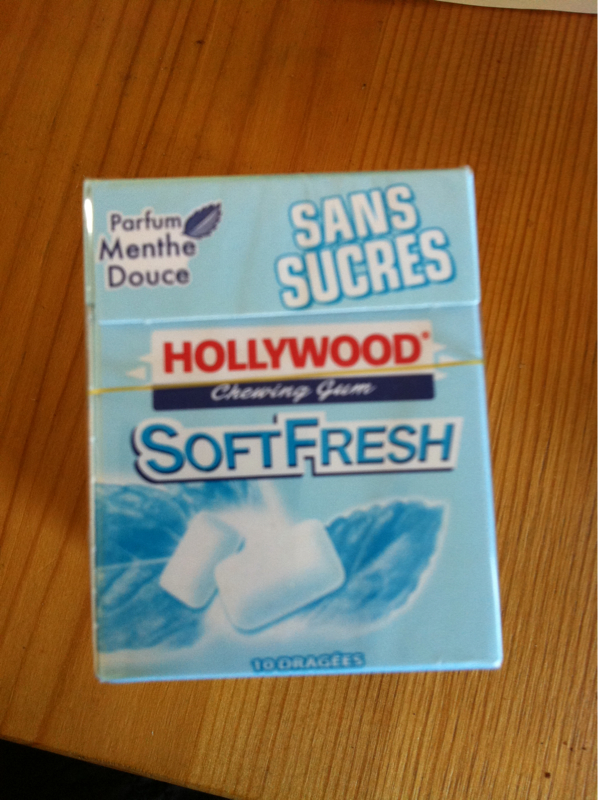 Chewing gums sans sucre Softfresh HOLLYWOOD, 5x10 dragees, 73g