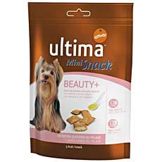 Ultima, Mini snack Beauty + avec du saumon pour chien, le sachet de 80 g