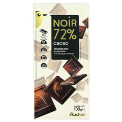 chocolat noir 72% auchan 100g