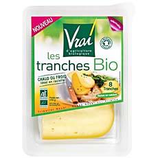 Fromage bio au lait pasteurise VRAI, 23%MG, 6 tranches, 170g