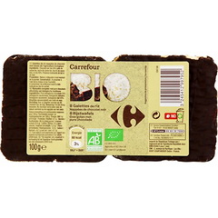 Galettes de riz bio nappees de chocolat noir le paquet de 8 - 100g