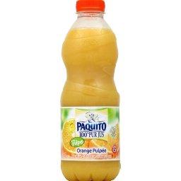 100% pur jus Orange pulpee, pur jus d'orange avec pulpe, La bouteille de 1l