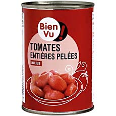 Tomates entieres pelees au jus BIEN VU, 238g