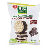 Mini galette de riz Bio Village Chocolat noir - 60g
