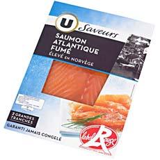 Saumon fume de Norvege Label Rouge U, 2 tranches, 80g