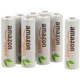 AmazonBasics Lot de 8 piles rechargeables Ni-MH Type AA 1000 cycles 2000 mAh/minimum 1900 mAh
