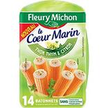 Bâtonnets de surimi coeur marin thon, thym, citron FLEURY MICHON, 14 pièces, 224 g