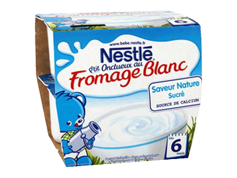 P'tit Onctueux au fromage blanc nature Nestle, des 6 mois, 8x100g