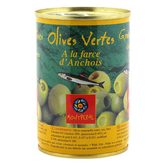 Olives vertes Montperal Farcies aux anchois 120g