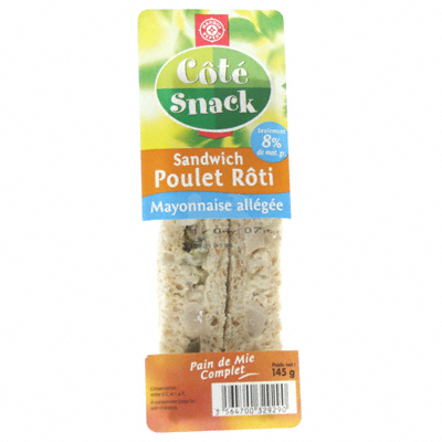 Sandwich Cote Snack Poulet mayo. allegee 145g