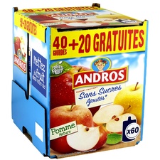Compotes pomme nature s/sucres ajoutés Andros