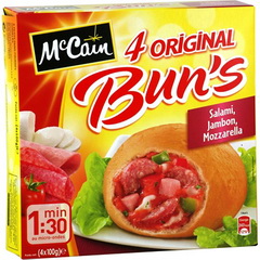 Original Bun's salami, jambon et mozzarella MC CAIN, 4x100g