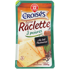Fromage raclette Les Croises 3 poivres 26%mg 250g