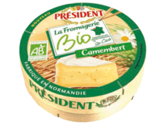 Camembert bio au lait pasteurise PRESIDENT, 21%MG, 250g