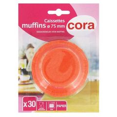30 caissettes a muffins colorees 7,5cm