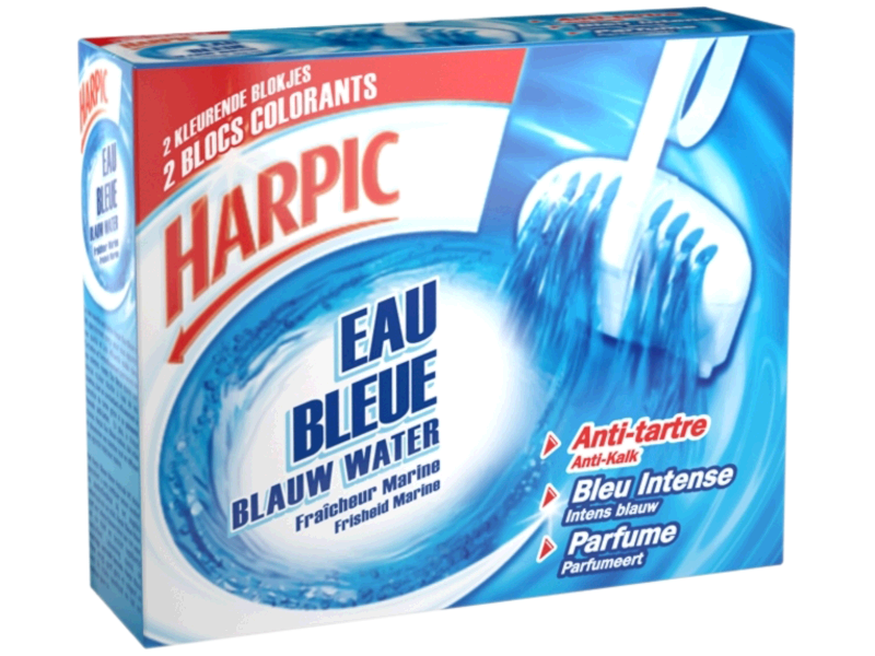 Harpic bloc cuvette anti-tartre eau bleue x2