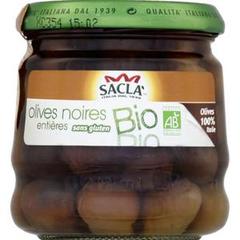 Sacla olives noires entières bio 190g