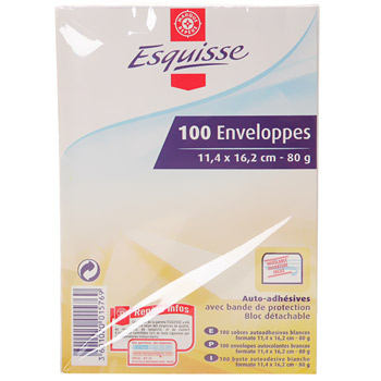 Enveloppes Esquisse adhesives C6 100x80g
