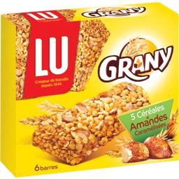 Barres de cereales aux amandes caramelisees GRANY, 125g
