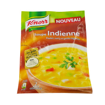Soupe deshydratee a l'Indienne au poulet, curry et petits legumes KNORR, 67g, 70cl