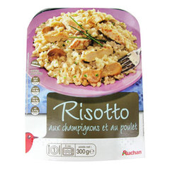 Auchan risotto au poulet et aux champignons 300g