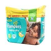 Couches baby dry jumbo + taille 5 PAMPERS, 72 unités